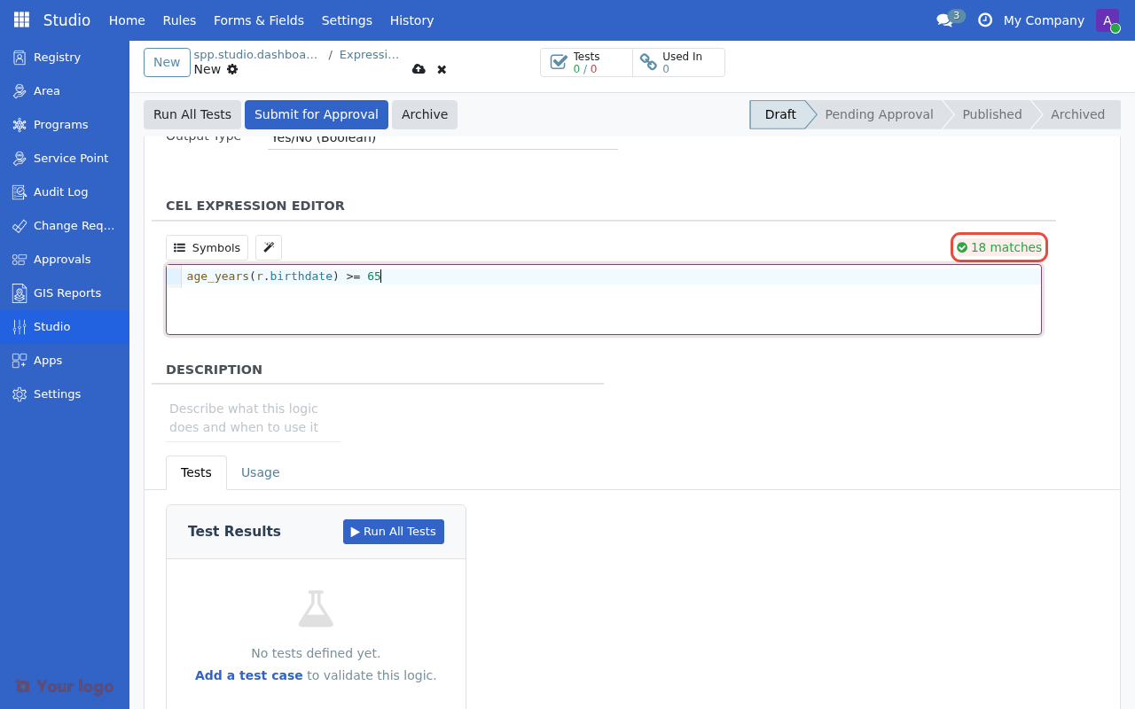 CEL validation showing success with green checkmark and match count