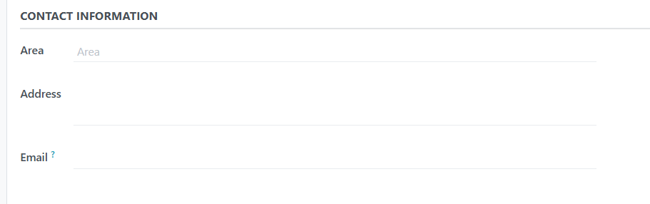 Contact information section