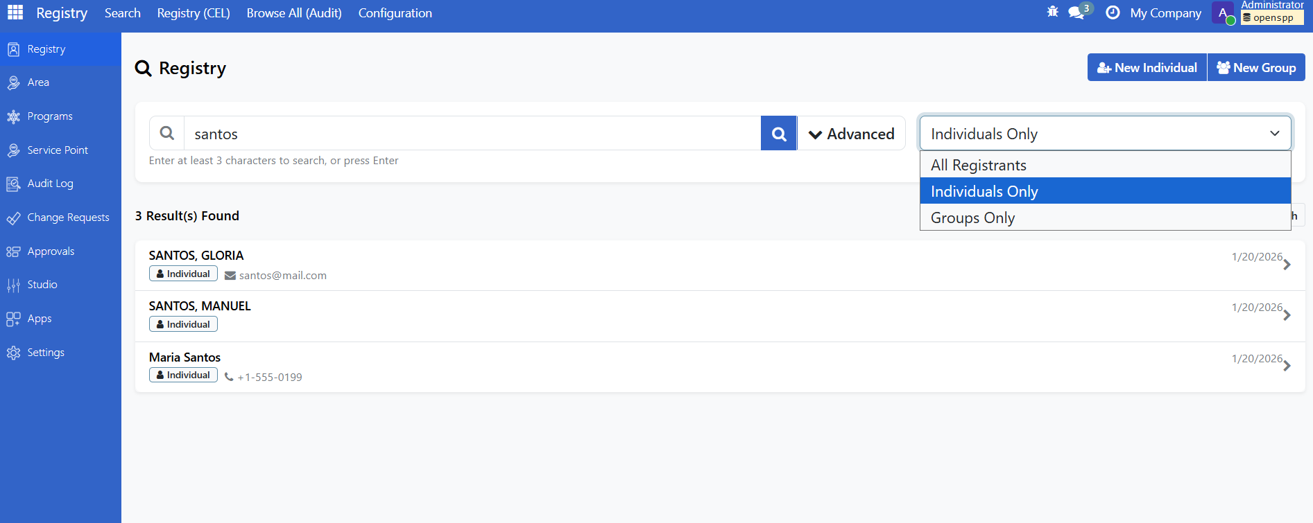 Filtering for groups