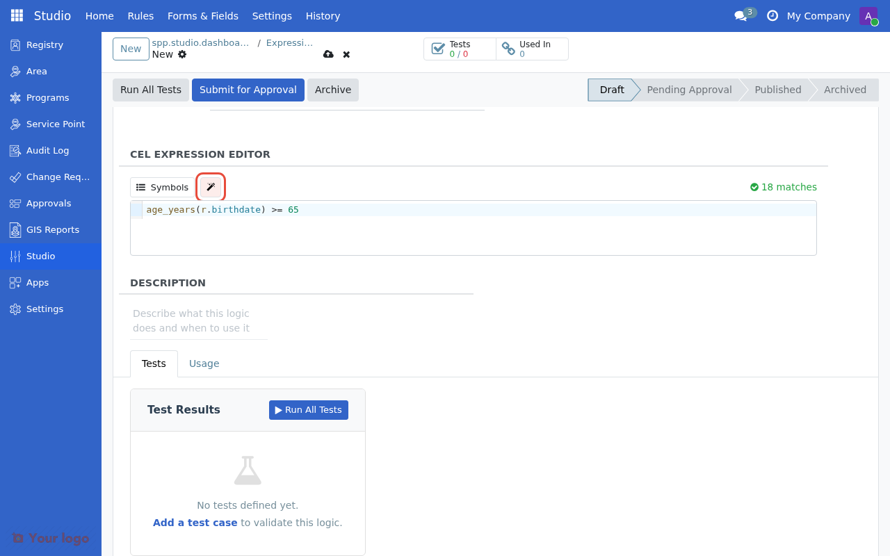 Advanced CEL builder wizard