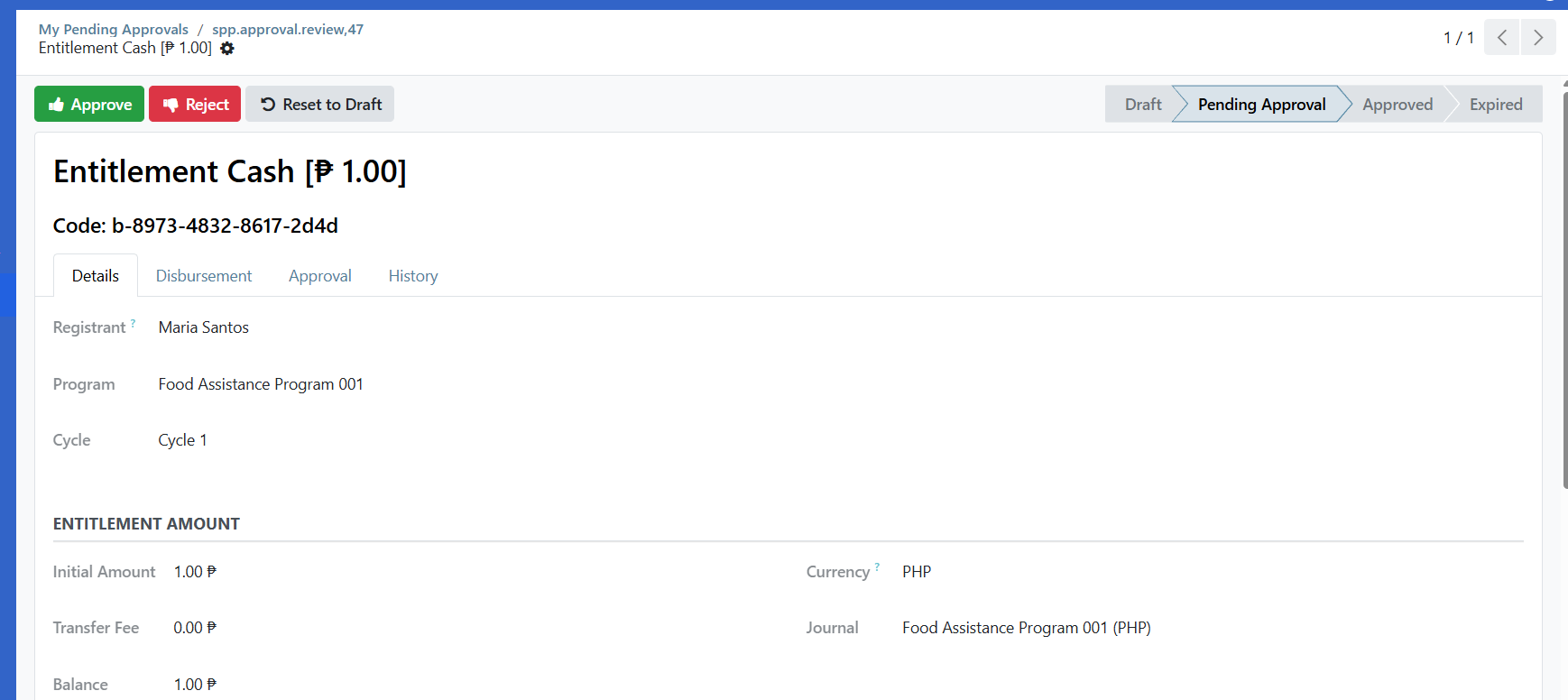 Original record details