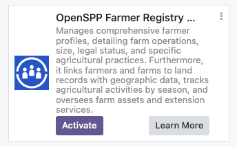 SPP Farmer Registry module installation complete