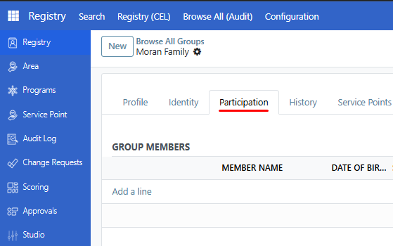Group Members section with Add a line