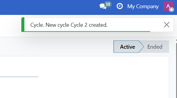 Cycle created notification