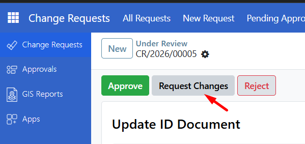 Request Changes button