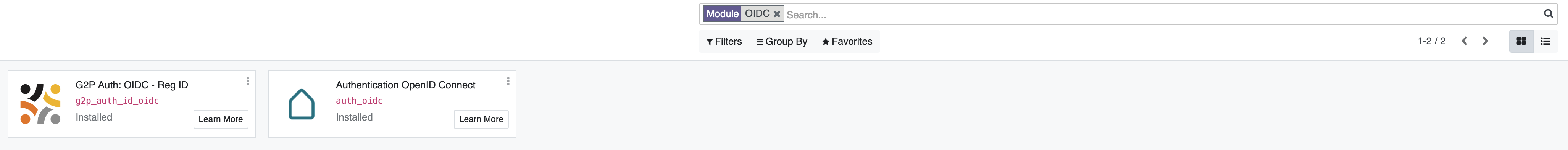 G2P Auth OIDC module installation success