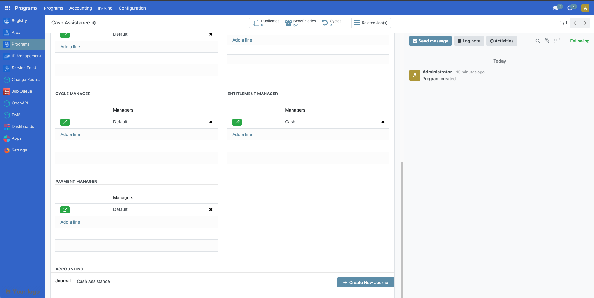 Entitlement manager section with green edit icon for modifying entitlement configuration