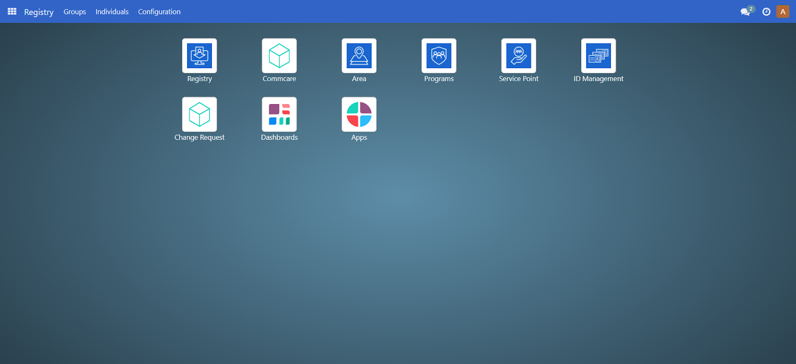 OpenSPP Registry menu navigation