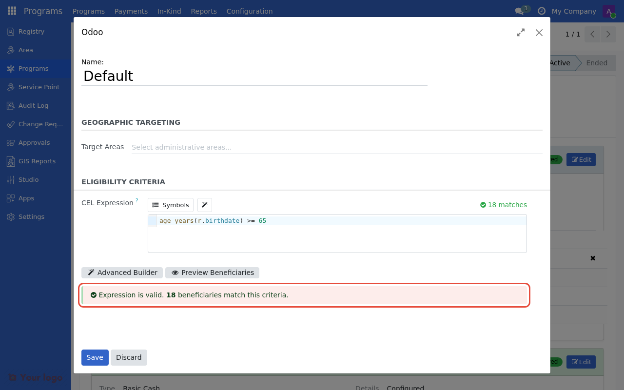 Validation success showing match count in the eligibility manager