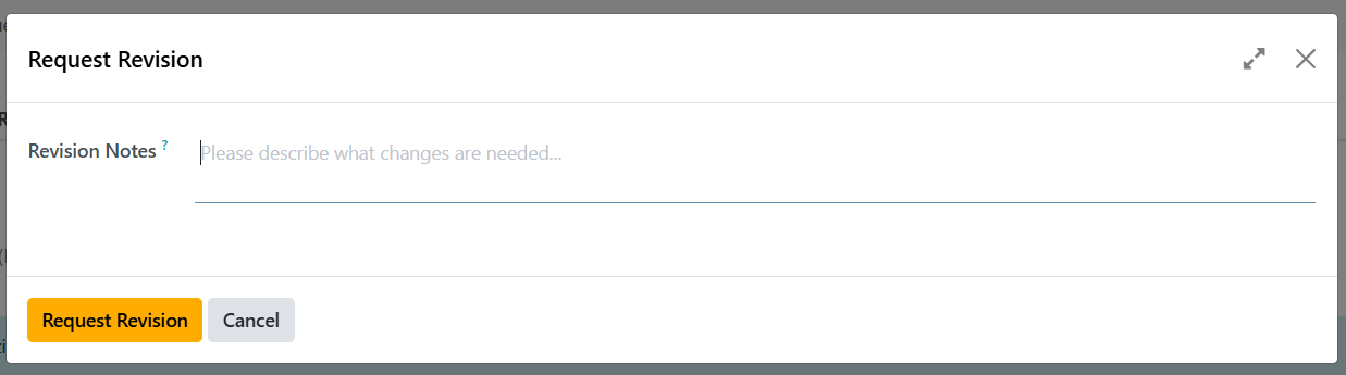 Request Changes dialog