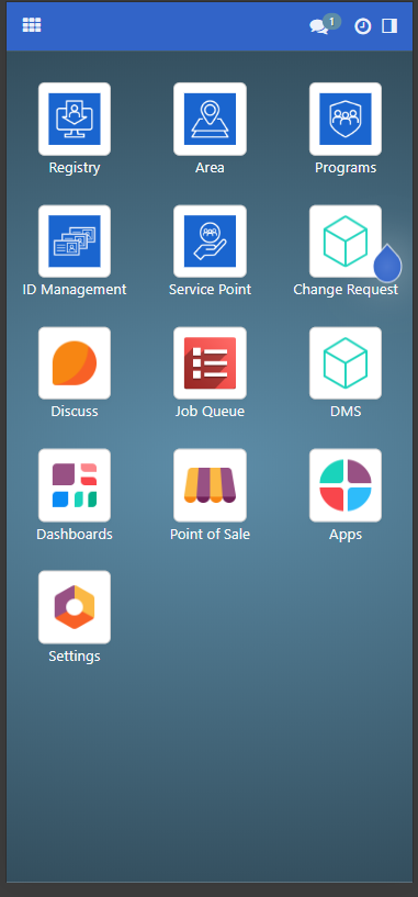 Mobile menu interface with hamburger icon and Point of Sale option