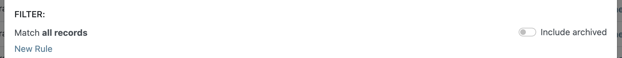 Filter section of eligibility criteria showing query builder interface for setting program conditions