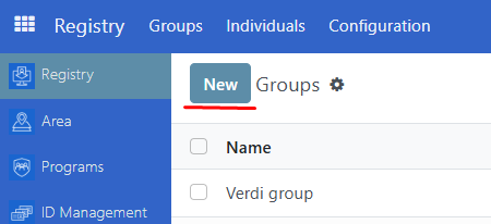 Register new individual new button group