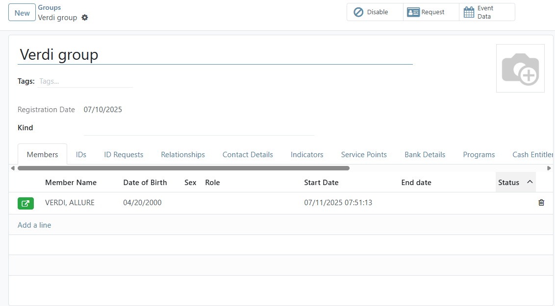 Register new individual save group