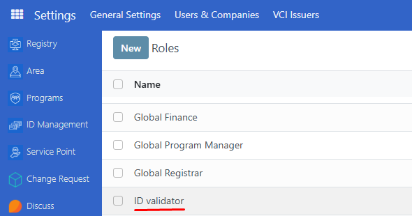 Access rights created role