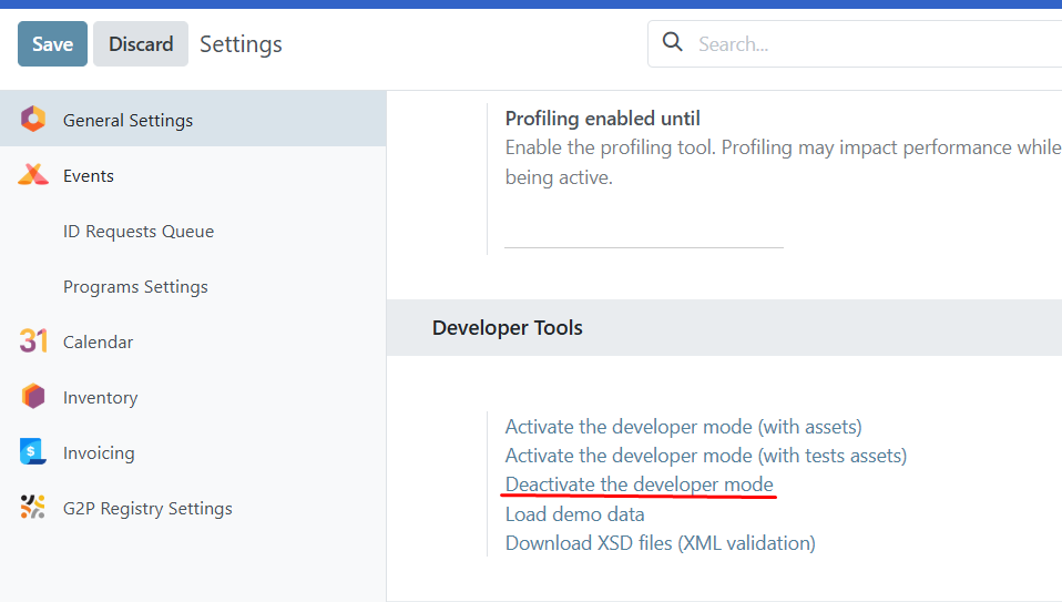 Access rights deactivate developer