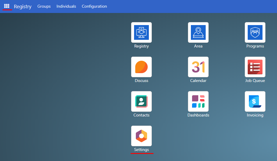 Access rights menu icon