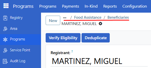 Breadcrumb navigation