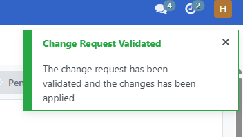 Change request success complete