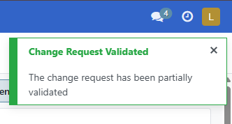 Change request success partial