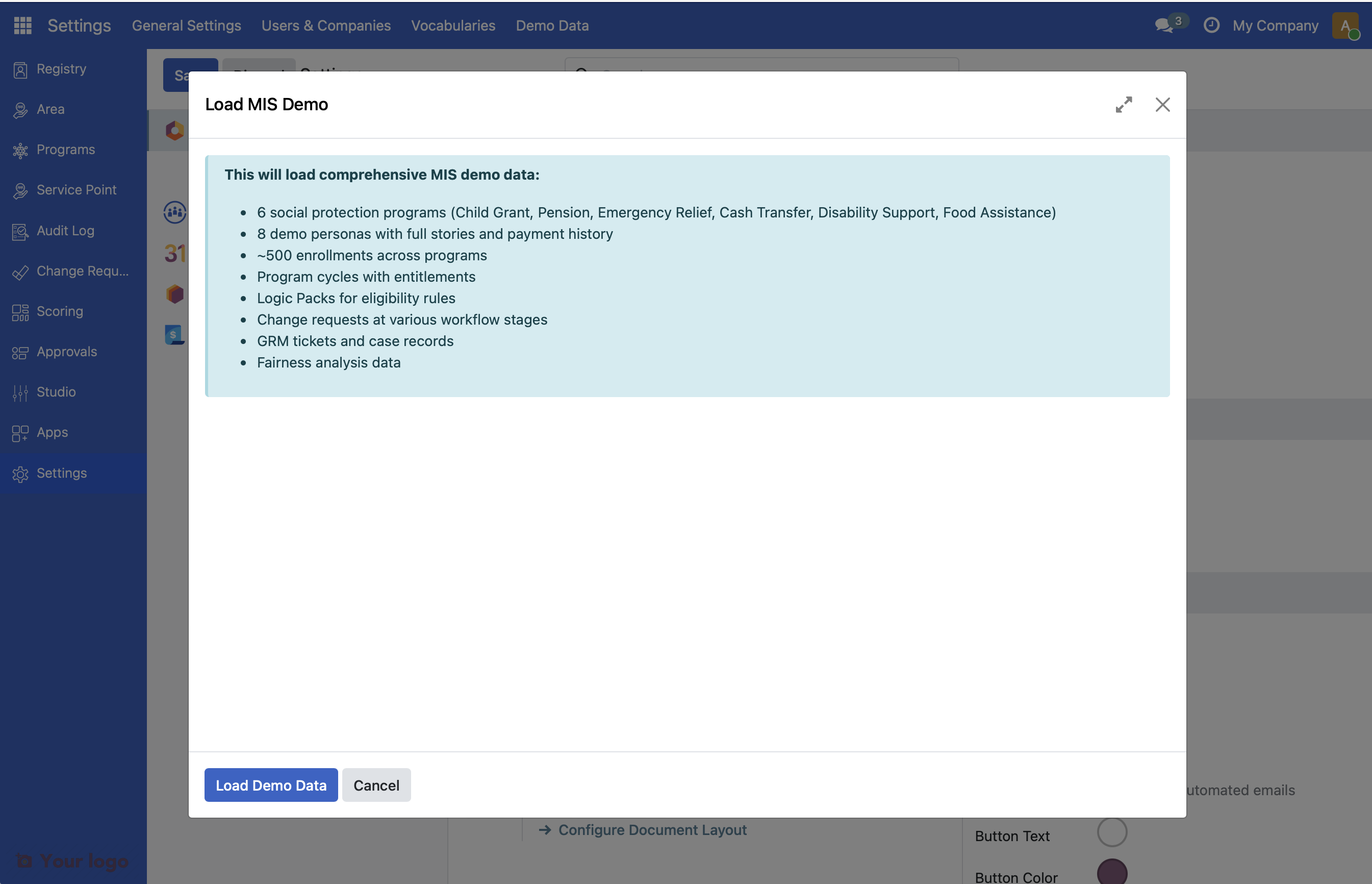 Screenshot: Wizard opening