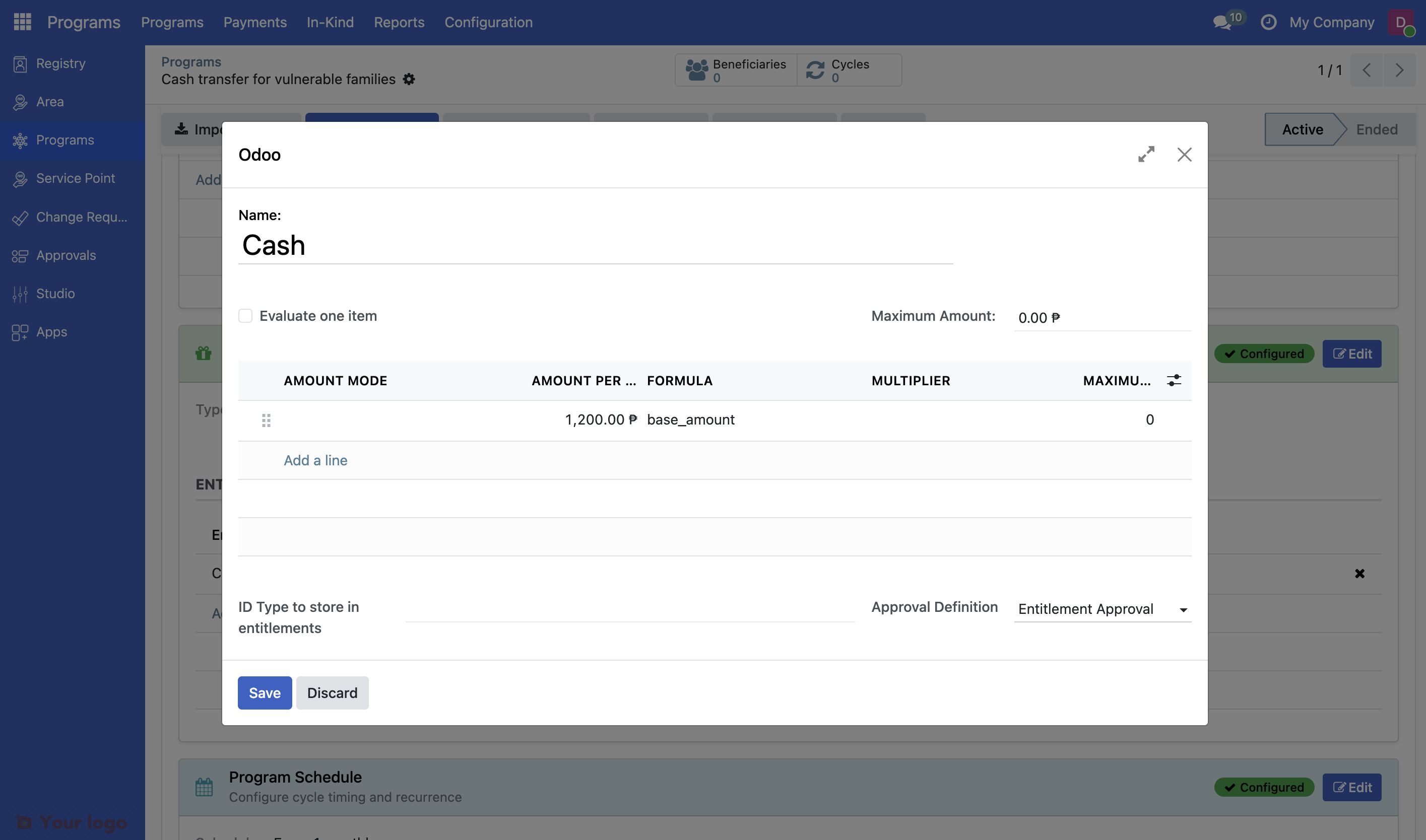 Screenshot: Popup for "What Do They Receive?"