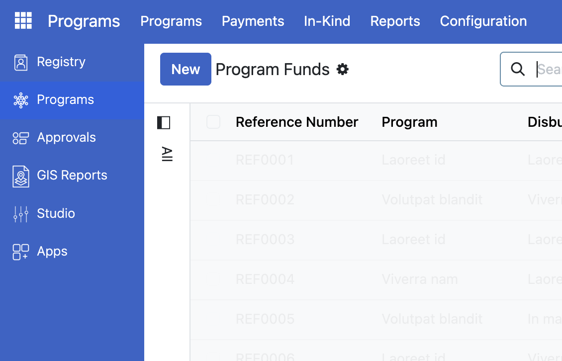 Screenshot: Button "New"