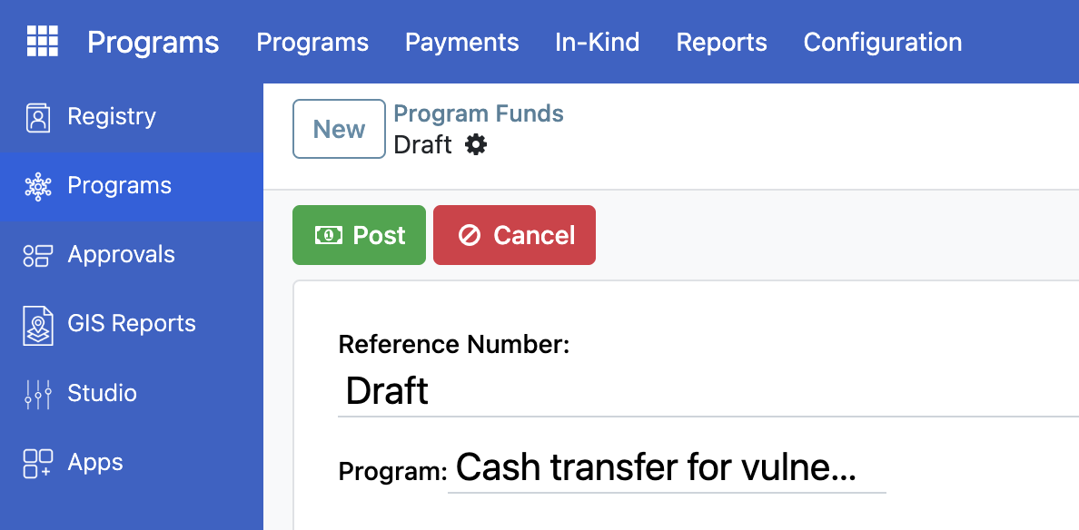 Screenshot: "Post" button