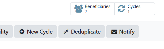 New Cycle button at top of program form