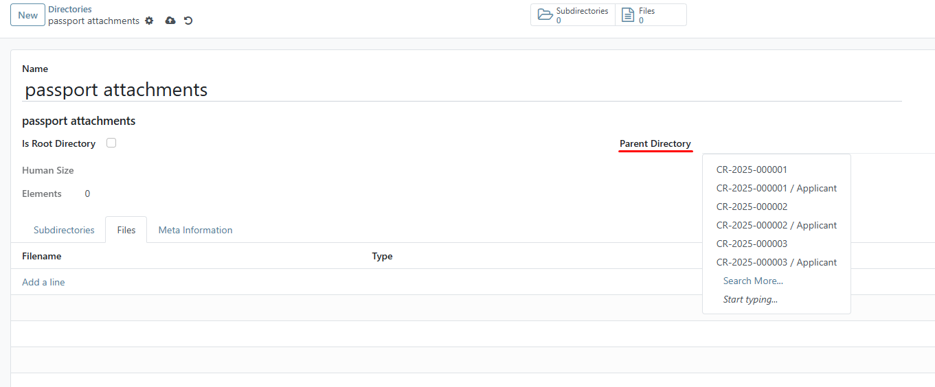 Dms add parent directory