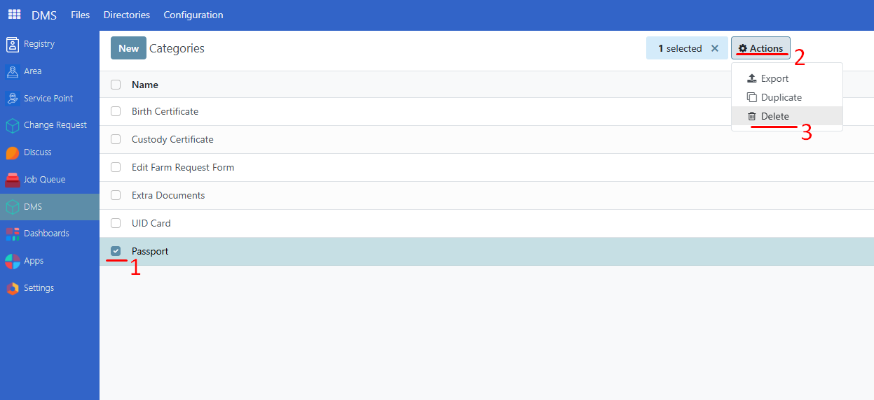 Dms delete document type