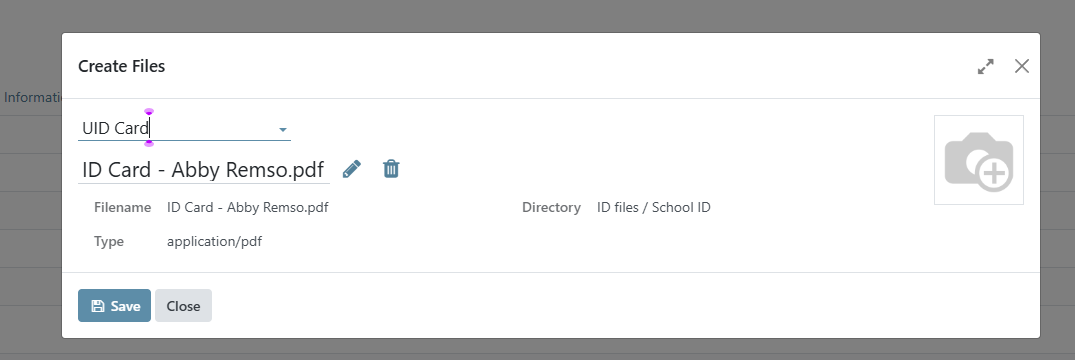Dms upload file modal