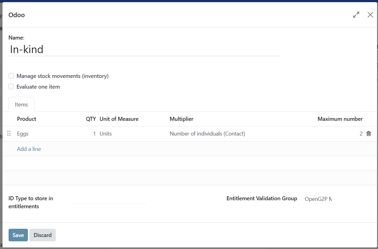 Edit existing program inkind