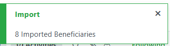 Enrol beneficiaries import notification