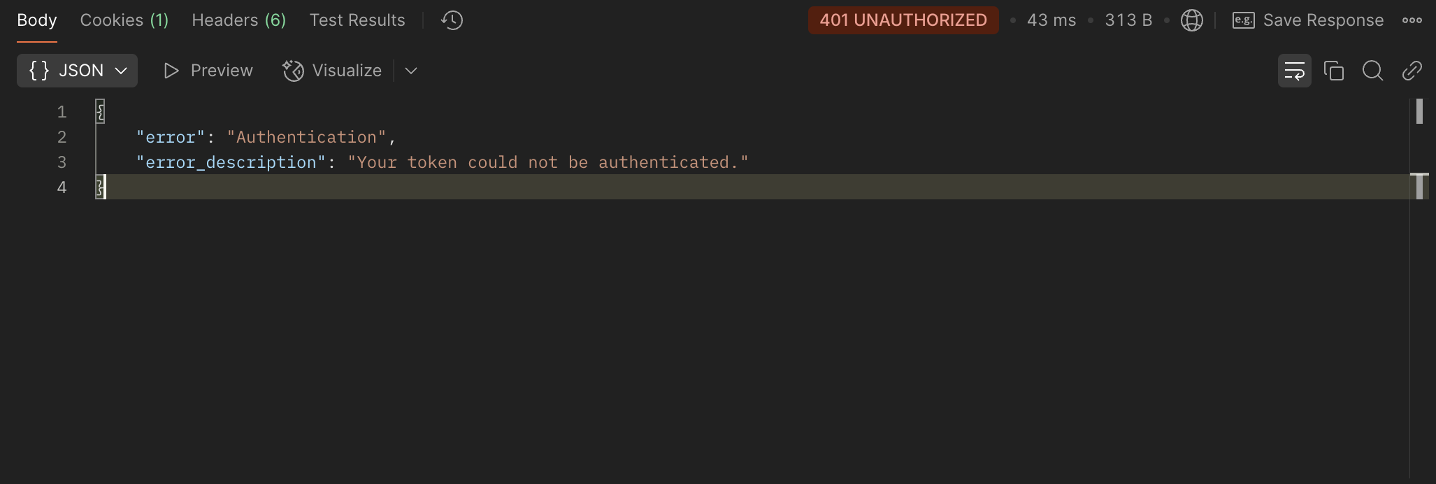 Error REST API response