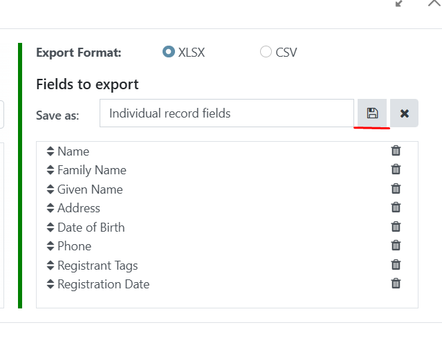 Export users export template