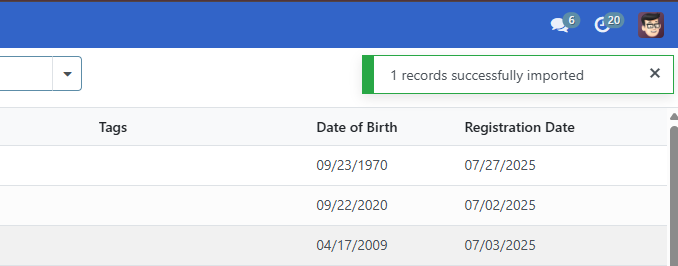 Import export successful import