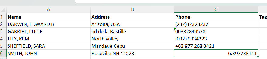 Import users sample error