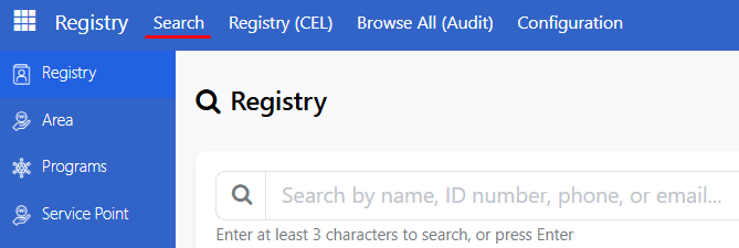 Using the search bar
