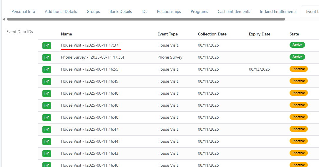 Using event data event data name